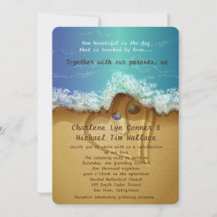 5" x 7" Beach  Shell Wedding Invitation