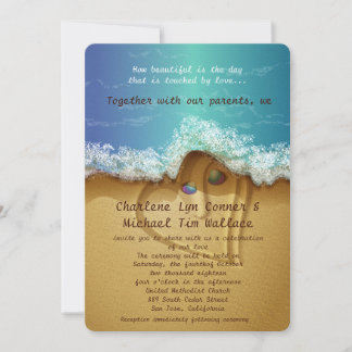5" x 7" Beach  Shell Wedding Invitation