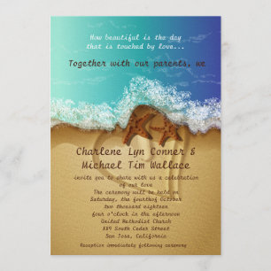 5" x 7" Beach Wedding Invitation