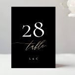 5 x 7 Black Gold Calligraphy Wedding Table Number<br><div class="desc">***this design is part of a matching collection*** _______________________ this design template is fully editable / customisable by you the customer - click personalise further button if you wish to move, add, delete, or make significant changes to the design _______________________ *if you have any DESIGN questions or need more designs...</div>