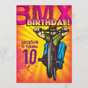 5 X 7 BMX Birthday Invitation