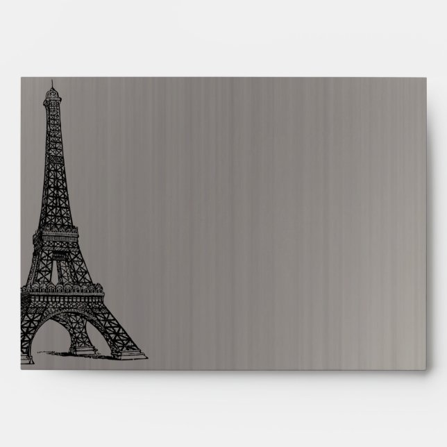 5 x 7  Envelope Option 3 Black Eiffel Tower (Front)