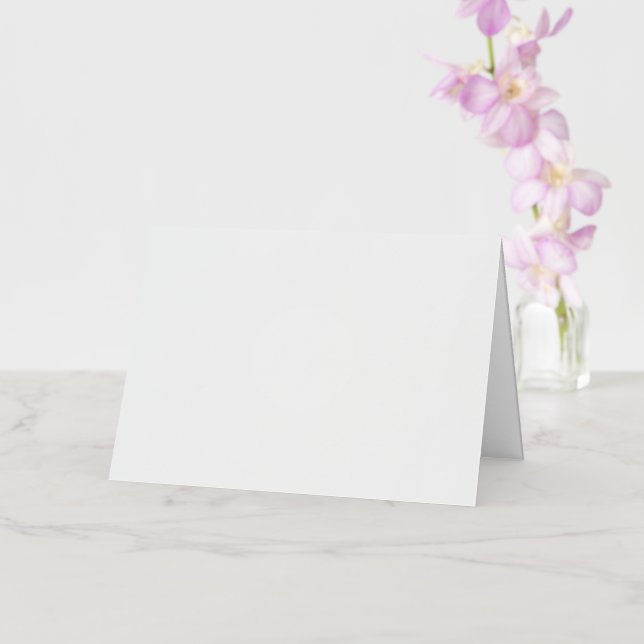 5 x 7 Foil Folded Greeting Card , Colour: Silver,  (Orchid)