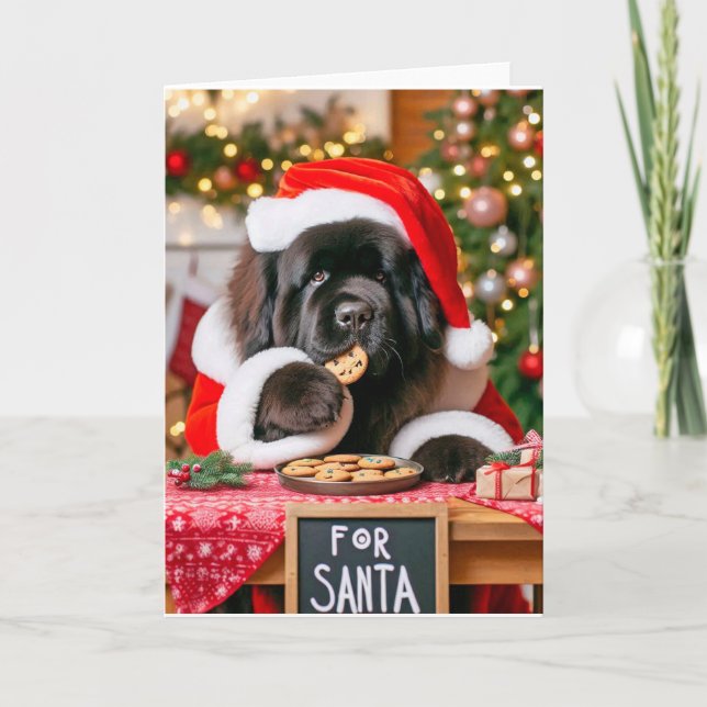 5" x 7" Folded Holiday Card Santa's Cookies (Front)