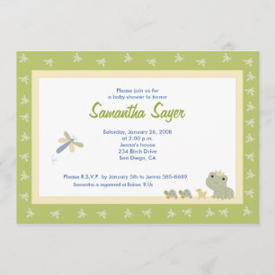 5 x 7 Froggy Tales Frog Prince Baby Shower Invitation