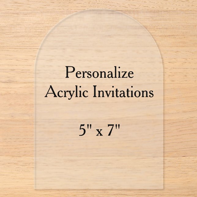 5" x 7" Frosted Acrylic Invitations (Front)