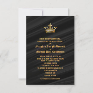 5" x 7" Golden Royal Queen Crown Invitation