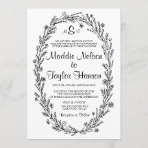 5 x 7 Kraft Wreath Wedding Invitation