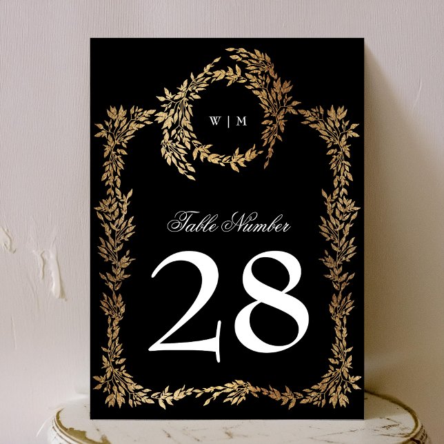 5 x 7  Monogram Black Crest Classic Table Numbers (Creator Uploaded)