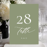 5 x 7 Sage Green Modern Calligraphy Table Numbers<br><div class="desc">***this design is part of a matching collection*** _______________________ this design template is fully editable / customisable by you the customer - click personalise further button if you wish to move, add, delete, or make significant changes to the design _______________________ *if you have any DESIGN questions or need more designs...</div>