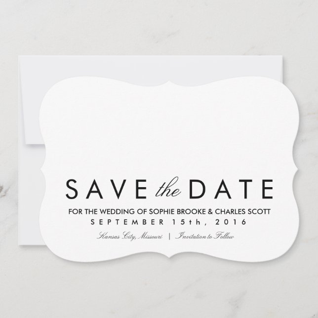 5" x 7" Simple Chic Bracket Save the Date Template (Front)