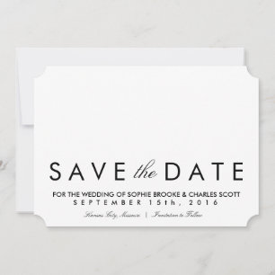 5" x 7" Simple Chic Ticket Save the Date Template