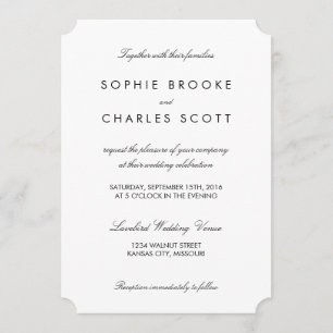5" x 7" Simple Chic Ticket Template Wedding