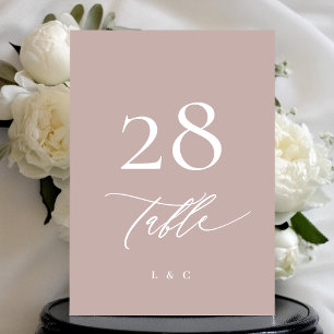 5 x 7 Simple Elegant Pink Wedding Table Number
