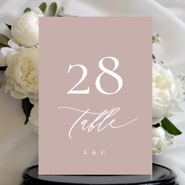 5 x 7 Simple Elegant Pink Wedding Table Number (Creator Uploaded)
