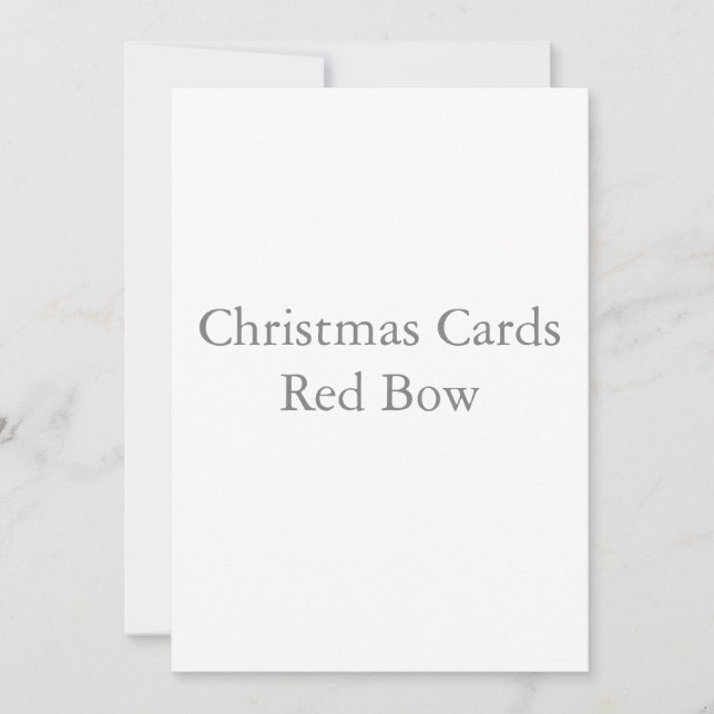 5" x 7" Square Christmas Cards Red Bow (Front)