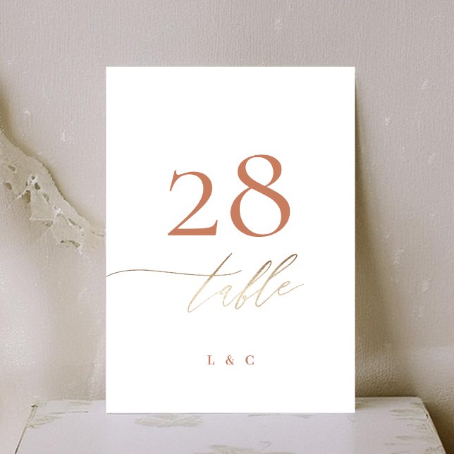 5 x 7 Terracotta Elegant Gold Wedding Table Number (Creator Uploaded)