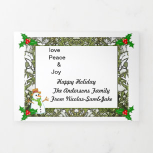 5" x 7" Trifold Letter Fold Holiday Card christmas