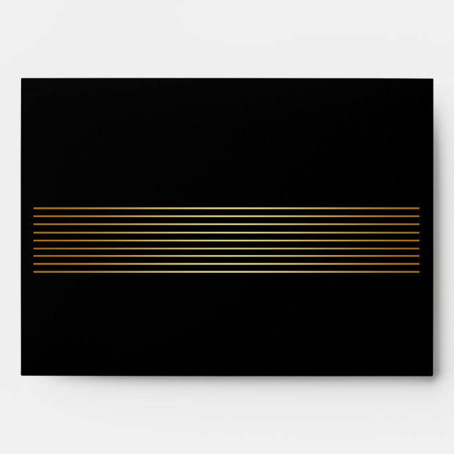 5 x 7 Vintage Black & Gold Envelope (Front)