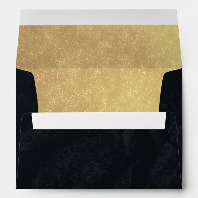 5 x 7 Vintage Black & Gold Envelope (Back (Bottom))