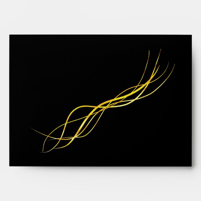 5 x 7 Vintage Black & Gold Envelope (Front)