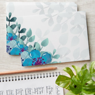 5 x 7 Vintage Floral Pattern Return Address Envelope