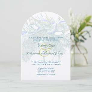 5 x 7 Vintage Peacock Birds Wedding Invitation
