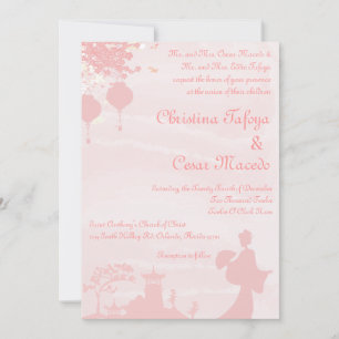 5 x 7 Wedding Invitation Oriental Garden