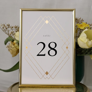 5 x 7 White & Gold Classic Wedding Table Numbers