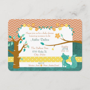 5" x 7" Woodland Fox Baby Shower Invitation