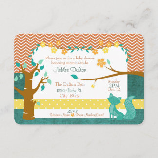 5" x 7" Woodland Fox Baby Shower Invitation