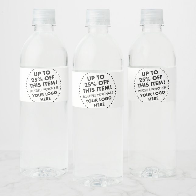 5 x Water Bottle Labels 25% OFF Bulk Buy Discount (Bottles)