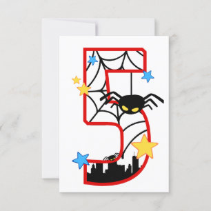 5 year anniversary invitation card spider