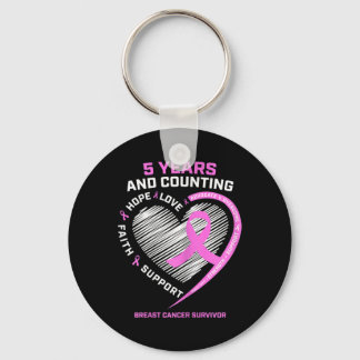 5 Year Breast Cancer Survivor  5 Years Cancer Free Key Ring