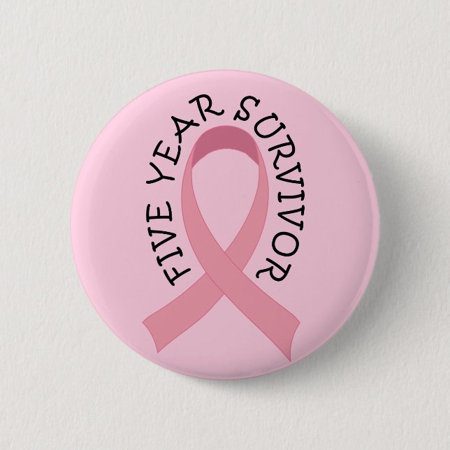 5 Year Breast Cancer Survivor Button (Front)