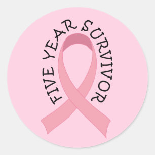 5 Year Breast Cancer Survivor Classic Round Sticker