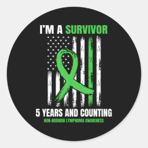 5 Year Cancer Free Non Hodgkins Lymphoma Survivor  Classic Round Sticker