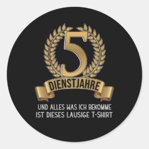 5 Year Employee Company Anniversary Company Classic Round Sticker