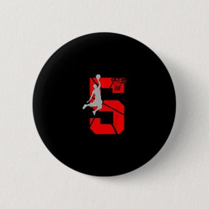 5 Year Old 5th Sketll Birthday Partytheme Boys Gir 6 Cm Round Badge