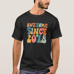 5 Year Old Awesome Since 2018 5th Birthday  Girl W T-Shirt
