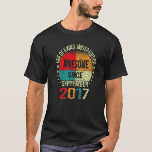 5 Year Old Awesome Since September 2017 5th Birth T-Shirt