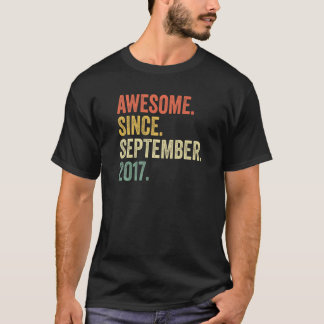 5 Year Old Awesome Since September 2017 5th Birthd T-Shirt