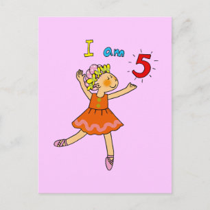 5 year old ballerina postcard