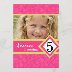 5 Year Old Birthday Party Invitations Zebra GIRL