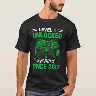 5 Year Old Boy Level 5 Unlocked Awesome 2017 5th B T-Shirt