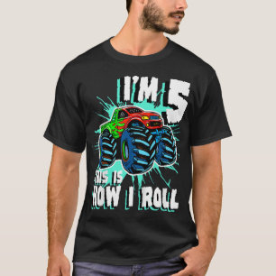 5 Year Old Boy Monster Truck Birthday Party 5th Bo T-Shirt