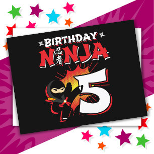 5 Year Old Comic Book Style Ninja 5th Birthday Postcard