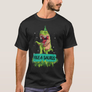 5 Year Old Dinosaur Birthday 5th Rex Dino Five Sau T-Shirt