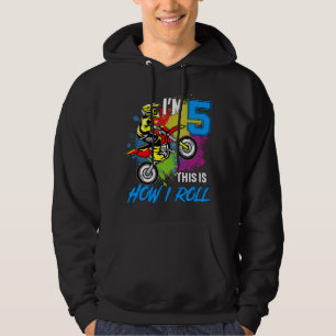 5 Year Old Dirt Bike Birthday Boy Party Motocross Hoodie