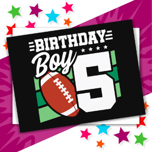 5 Year Old Football Party Theme 5th Birthday Boy Postcard